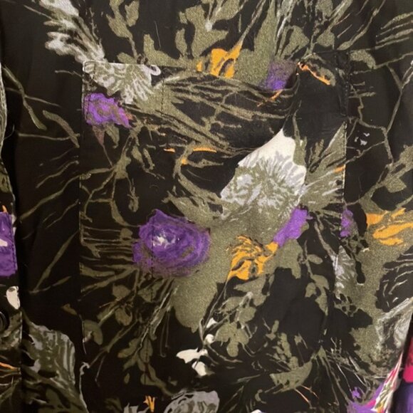 Vintage Ever Blue Floral Button Front Shirt - Picture 4 of 7